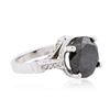 Image 1 : 14KT White Gold 7.18ctw Black Diamond Ring