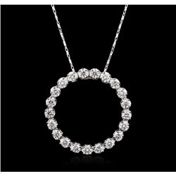 14KT White Gold 1.69ctw Diamond Pendant With Chain