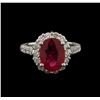 Image 2 : 3.45ct Ruby and Diamond Ring - 14KT White Gold