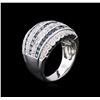 Image 3 : 14KT White Gold 1.45ctw Blue Diamond Ring