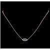 Image 2 : 0.15ctw Diamond Evil Eye Necklace - 14KT Rose Gold
