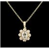 Image 1 : 1.36ctw Diamond Pendant With Chain - 14KT Yellow Gold