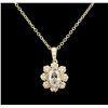 Image 1 : 1.36ctw Diamond Pendant With Chain - 14KT Yellow Gold