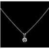 Image 1 : 0.46ct Diamond Pendant With Chain - 14KT White Gold