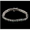Image 1 : 14KT White Gold 4.00ctw Chrysoberyl and Diamond Bracelet