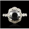 Image 1 : 14KT White Gold 3.68ct Black Diamond Ring