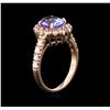 Image 3 : 2.08ct Tanzanite and Diamond Ring - 14KT Rose Gold