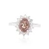 Image 2 : 14KT White Gold 1.73ct Brown Sapphire and Diamond Ring