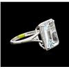 Image 1 : 5.30ct Aquamarine and Diamond Ring - 14KT White Gold