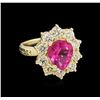 Image 1 : 14KT Yellow Gold 2.61ct Tourmaline and Diamond Ring