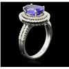 Image 3 : 14KT White Gold 3.57ct Tanzanite and Diamond Ring