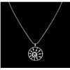 Image 1 : 0.57ctw Diamond Pendant With Chain - 18KT White Gold