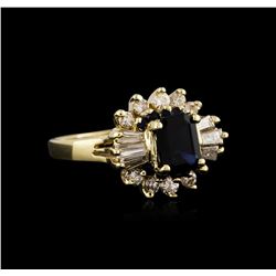 14KT Yellow Gold 2.00ctw Sapphire and Diamond Ring