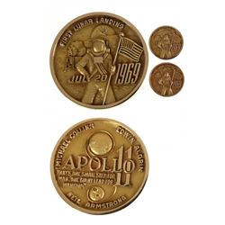 Three U.S. 1969 Apollo XI Gold Medals