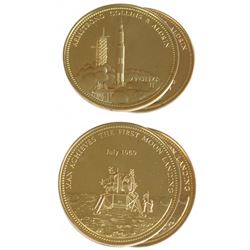 Two U.S. 1969 Apollo XI Gold Medals