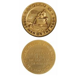 U.S. 1969 Apollo XI Gold-Filled Medal