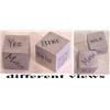 Image 1 : Nick Agid (20th Century), CHANCE CUBES, a pair of die stamped aluminum dice, each 1 x 1 x 1", s...