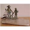 Image 1 : American School (20th Century), CHILDREN AT PLAY, cast bronze sculpture, 4 x 5 x 3", mounted to...
