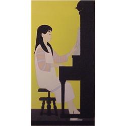 Will Barnet (b. 1911) American, GIRL AT THE PIANO, color screenprint, signed, numbered edition...