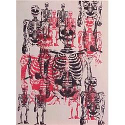 Ricardo Becerril (20th Century) American, SKELETON IN THE CLOSET, color screenprint, signed, nu...