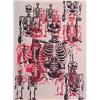 Image 1 : Ricardo Becerril (20th Century) American, SKELETON IN THE CLOSET, color screenprint, signed, nu...