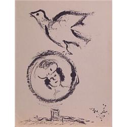 Marc Chagall (1889-1985) Russian-French, HOLIDAY CARD, 1953-1964, a personal lithograph greetin...