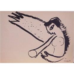 Marc Chagall (1889-1985) Russian-French, ANGEL WITH TRUMPET (M.186), 1957, a personal lithograp...