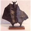 Image 1 : Contemporary School (20th Century), HORNED FIGURE, cast bronze sculpture, 13 x 13 x 5", signed?...