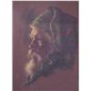 Image 1 : Virginia Dan (20th Century) American, MAN WITH GREEN STRIPED CAP, color pastel on board, 25 x 1...
