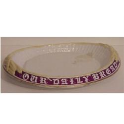 Decorative Arts: Victorian Majolica Ceramic, BREAD PLATE, Ceramic bread plate, glazed & painted...