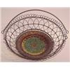Image 1 : Decorative Arts: Victorian Majolica Ceramic, VILLEROY & BOCH WIRE BOWL, the ceramic plate, glaz...