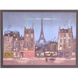Michel Delacroix (20th Century) French, TOUR EIFFEL LA NUIT, 1987, color lithograph, signed in...