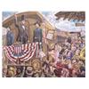 Image 1 : Lee Dubin (20th Century) American, LINCOLN'S CAMPAIGN TRAIN, color print, signed, numbered edit...