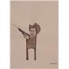 Image 1 : Marcel Dzama (20th Century) American, COWBOY, ink and watercolor on paper, sheet 12 1/2 x 9 3/4...