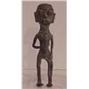 Image 1 : Folk Art: Nayarit Style, STANDING FIGURE, brass standing male figure holding a lizard, height 5...