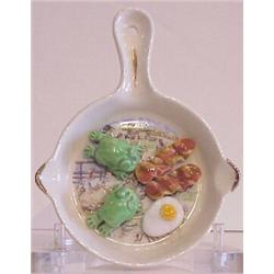 David Gilhooly (b. 1943) Canadian, FROGS, EGGS & BACON, 1995, painted & glazed ceramic sculptur...