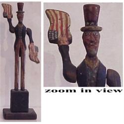 Kent Gossimer (20th Century) American, UNCLE SAM, oil painted and carved wood whirligig sculptu...