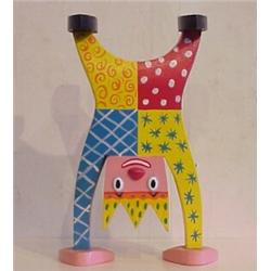 Rodney Allen Greenblat (b. 1960) American, CLOWN, acrylic painted cut wood sculpture, 13 1/2 x...