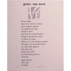 Robert Indiana (b. 1928) American, LOVE POEM: QUIET THE DOVE, color intaglio with letterpress,...