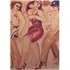 Image 1 : Lester Johnson (20th Century) American, PASSING CROWD, 1980, color lithograph, signed, numbered...