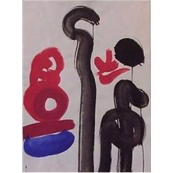 Lilly Keller (b. 1929) Aemrican, UNTITLED, c. 1960, gouache on paper, 29 x 20 1/2 , signed on v...