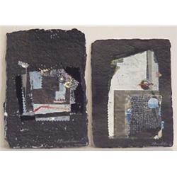 Michele Knoblauch (b. 1943) Belgian, UNTITLED, two, each a mixed media on paper, 8 1/2 x 6 1/2"...