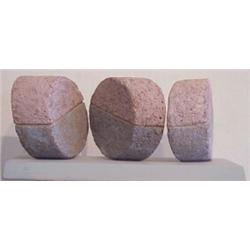 Joyce Kohl (20th Century) American, UNTITLED, painted incised cement sculpture, 7 x 17 x 7", mo...