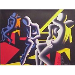 Mark Kostabi (b. 1960) American, LANGUOR LOVE, 1993, color screenprint, signed and dated in ink...