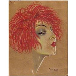 Leon Kroll (1884-1974) American, PORTRAIT OF A WOMAN, gouache on paper, 9 x 7", signed, framed,...
