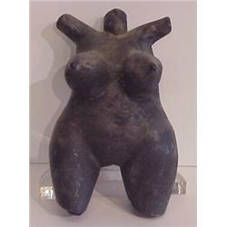 Modern School (20th Century), FEMALE TORSO, sand cast glass sculpture, 7 x 4 x 3". $300/500...