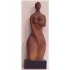 Image 1 : Modern School (20th Century), STANDING FEMALE FIGURE, 1943, carved wood sculpture with black ba...