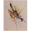 Image 1 : Leorardo Nierman (b. 1932) Israeli/Mexican, DYNAMICS, watercolor on paper, 13 x 10 3/4", signed...