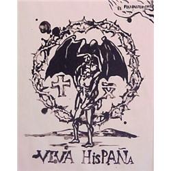 Manuel Ocampo (20th Century) Philippino, VIVA HISPANA, 1991, monotype etching, signed and dated...