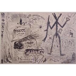 A.R. Penck (b. 1939) German, A TASTE OF THE DESERT, etching, signed, numbered edition of 50, im...